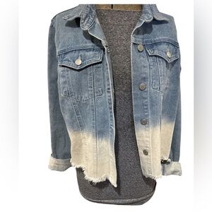 Mud Pie Blue and Cream Denim Jacket